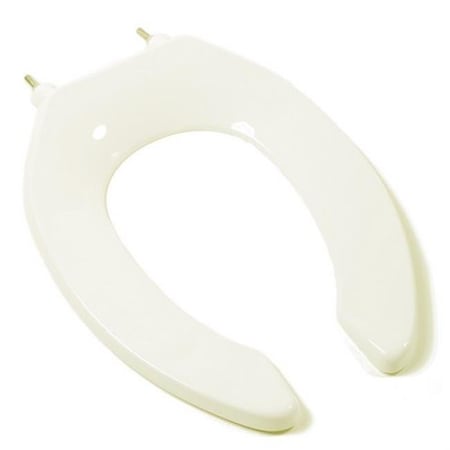 Plumbing Technologies Plumbing Technologies 4F1E3SSC-02 Commercial Quality Elongated Toilet Seat with Stainless Steel Hinges Post & Self Sustaing Hinges; Biscuit & Linen 4F1E3SSC-02
